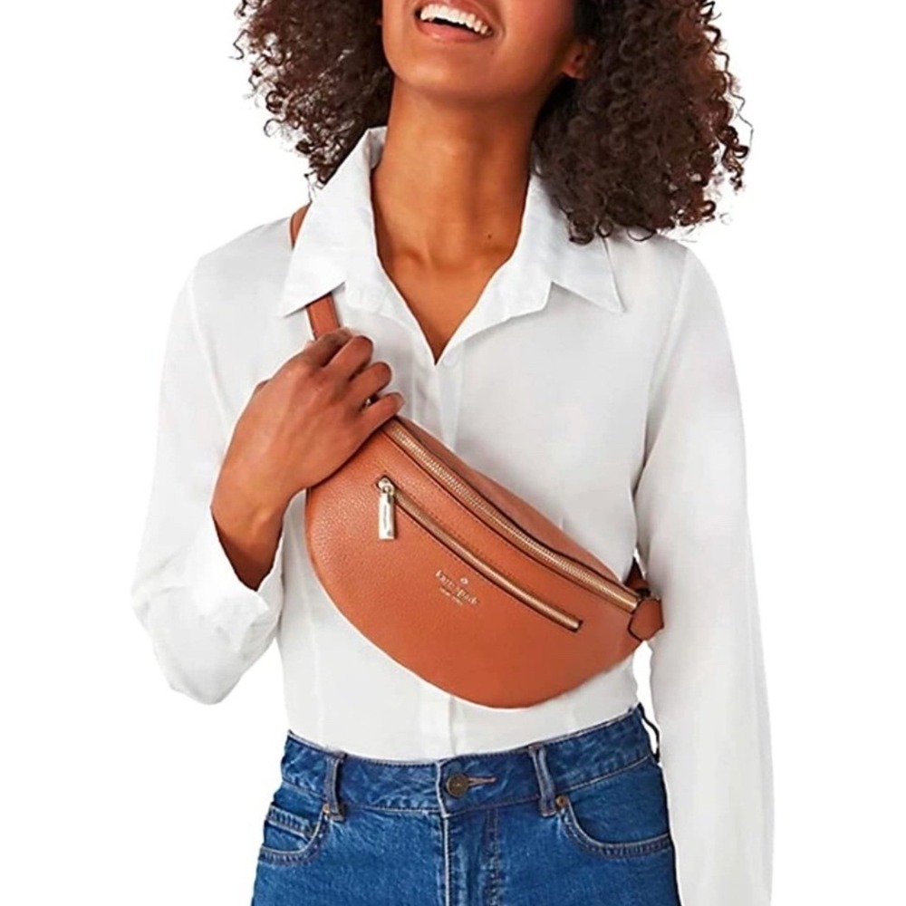 Kate Spade Leila Belt Bag Womens OS Warm Gingerbread Brown Excellent Leather